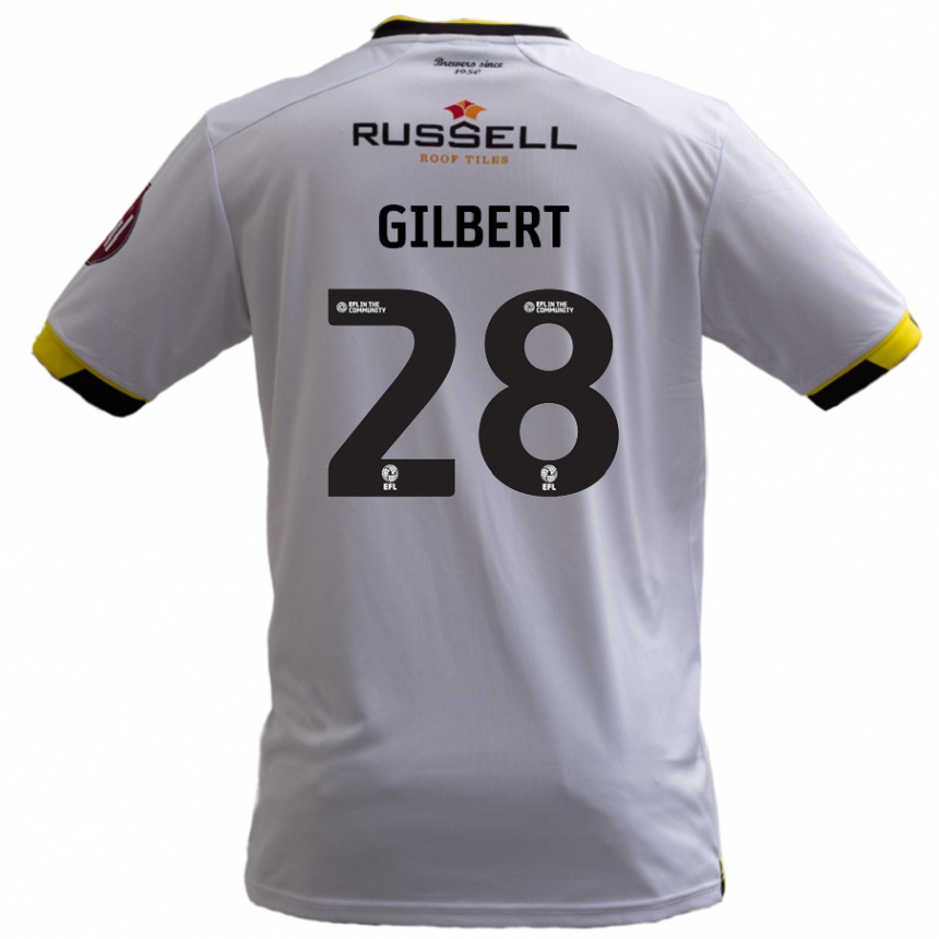 Kids Football Cameron Gilbert #28 White Away Jersey 2024/25 T-Shirt Australia