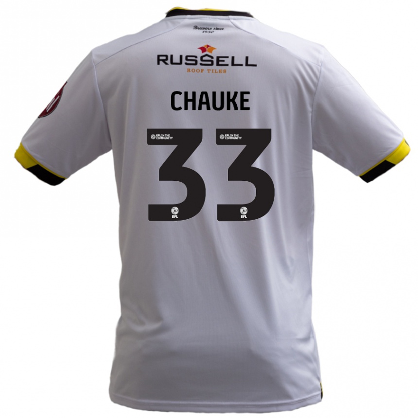 Kids Football Kgaogelo Chauke #33 White Away Jersey 2024/25 T-Shirt Australia