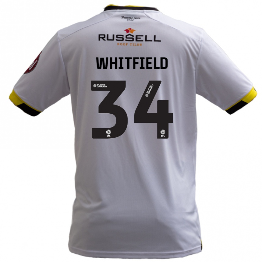 Kids Football Ben Whitfield #34 White Away Jersey 2024/25 T-Shirt Australia