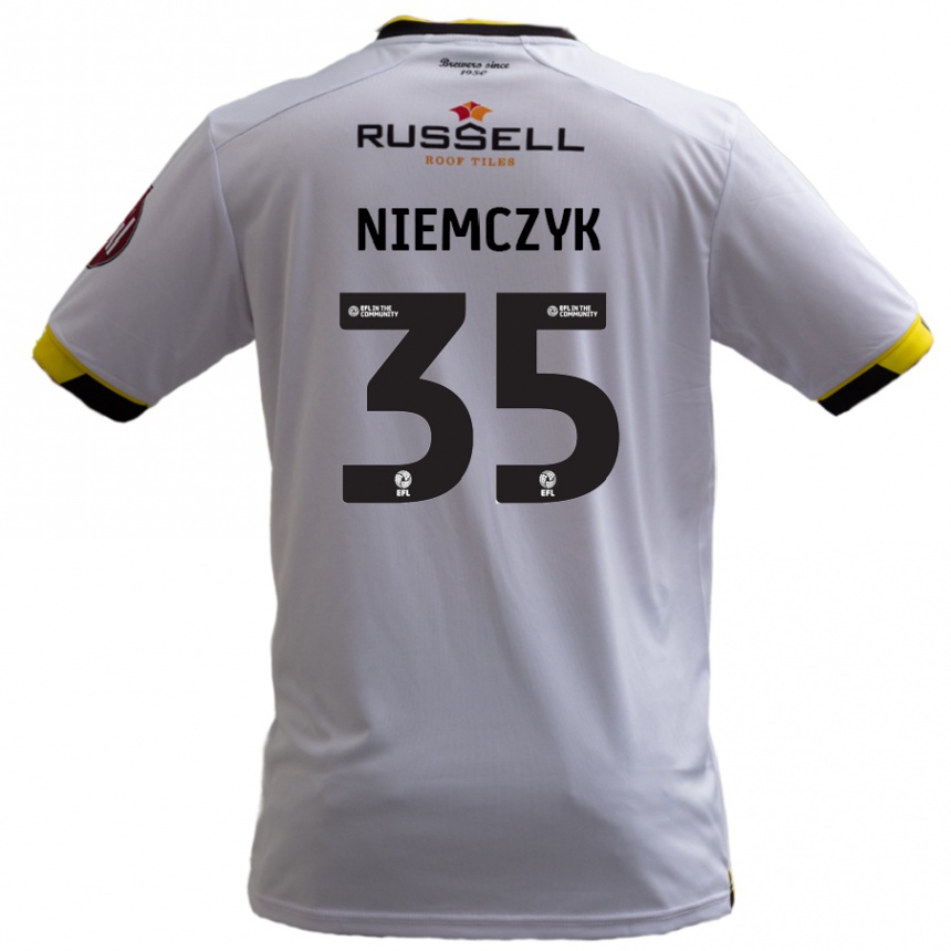 Kids Football Jakub Niemczyk #35 White Away Jersey 2024/25 T-Shirt Australia