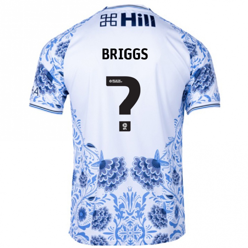 Kids Football Jj Briggs #0 White Blue Away Jersey 2024/25 T-Shirt Australia