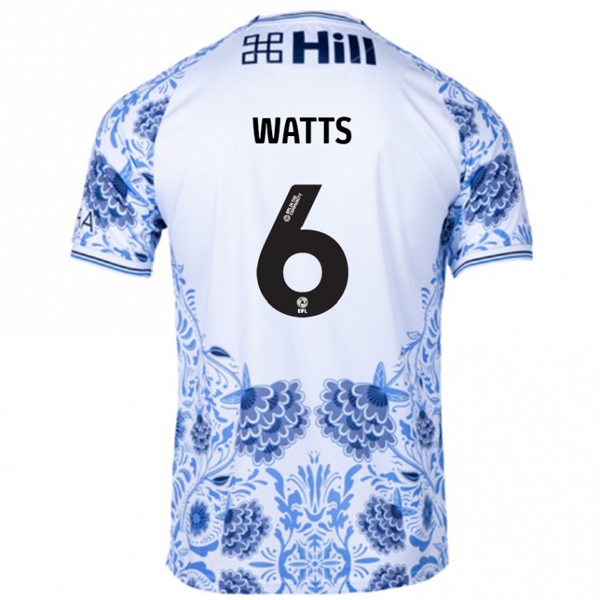 Kids Football Kell Watts #6 White Blue Away Jersey 2024/25 T-Shirt Australia