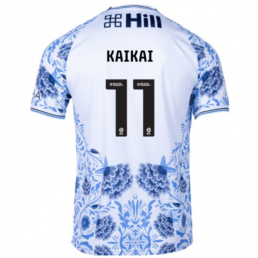 Kids Football Sullay Kaikai #11 White Blue Away Jersey 2024/25 T-Shirt Australia