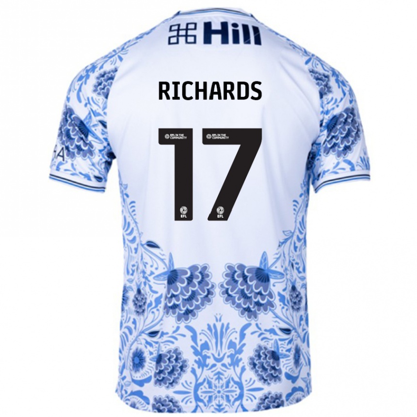 Kids Football Taylor Richards #17 White Blue Away Jersey 2024/25 T-Shirt Australia