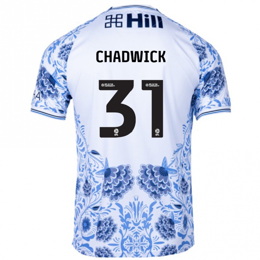 Kids Football Louis Chadwick #31 White Blue Away Jersey 2024/25 T-Shirt Australia