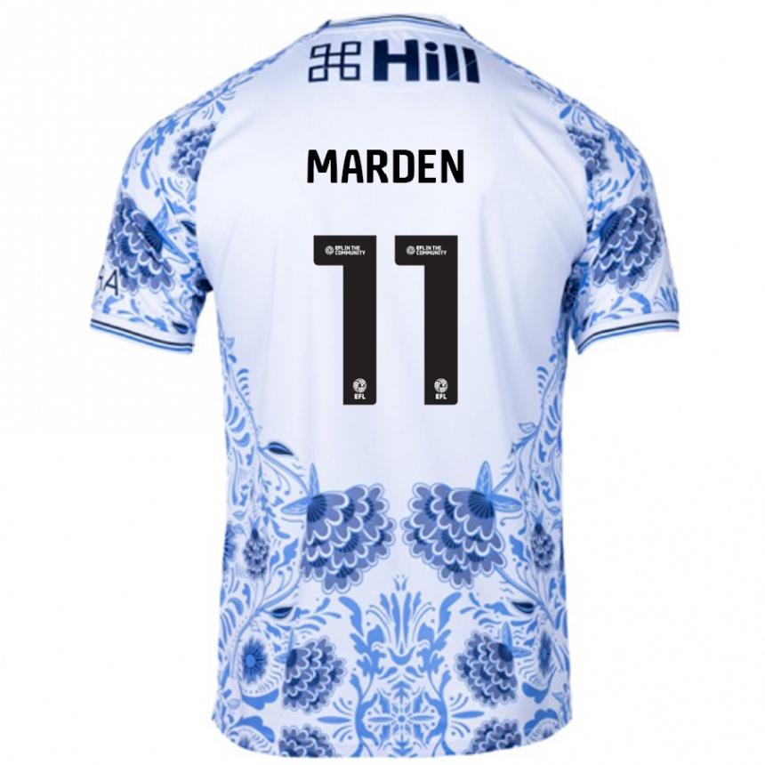 Kids Football Ella Marden #11 White Blue Away Jersey 2024/25 T-Shirt Australia