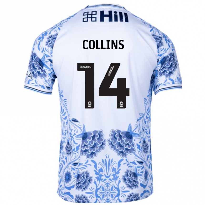 Kids Football Natasha Collins #14 White Blue Away Jersey 2024/25 T-Shirt Australia