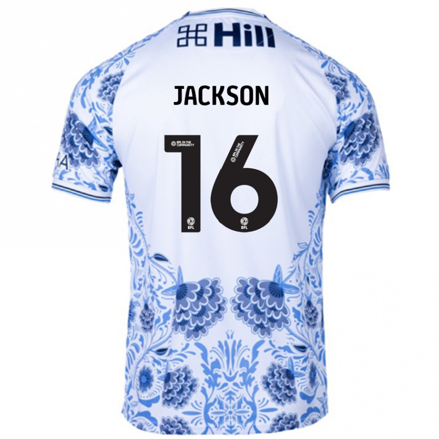 Kids Football Abbie Jackson #16 White Blue Away Jersey 2024/25 T-Shirt Australia