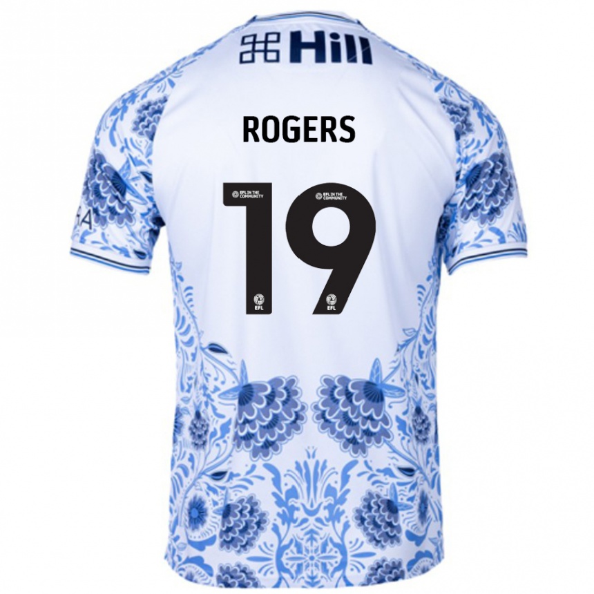 Kids Football Beatrice Rogers #19 White Blue Away Jersey 2024/25 T-Shirt Australia