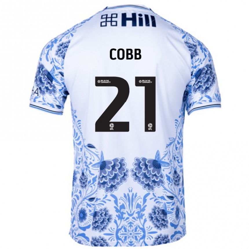 Kids Football Serena Cobb #21 White Blue Away Jersey 2024/25 T-Shirt Australia