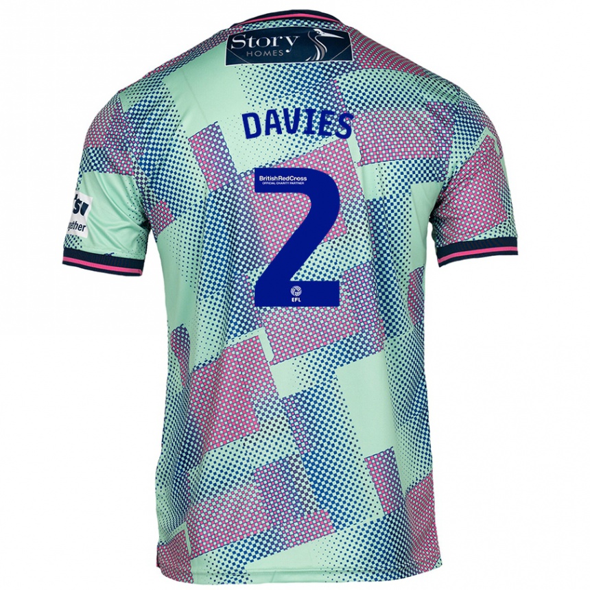 Kids Football Archie Davies #2 Green Away Jersey 2024/25 T-Shirt Australia