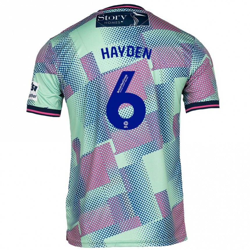 Kids Football Aaron Hayden #6 Green Away Jersey 2024/25 T-Shirt Australia