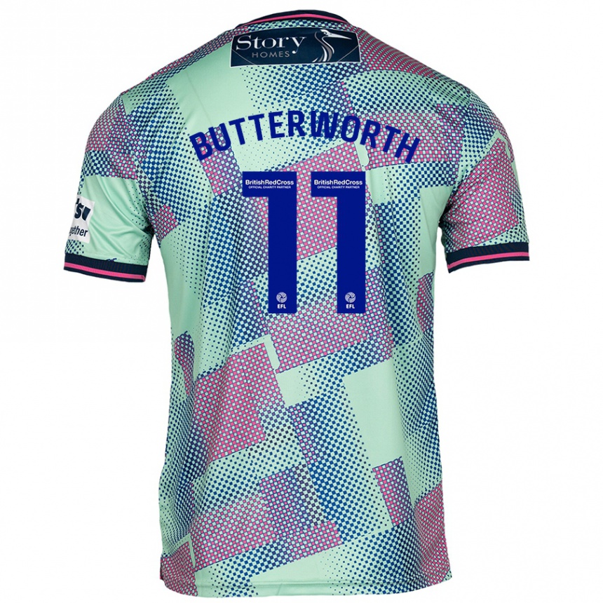 Kids Football Daniel Butterworth #11 Green Away Jersey 2024/25 T-Shirt Australia