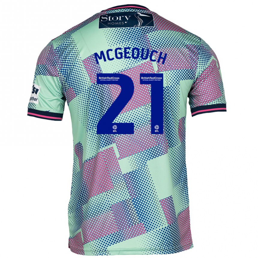 Kids Football Dylan Mcgeouch #21 Green Away Jersey 2024/25 T-Shirt Australia