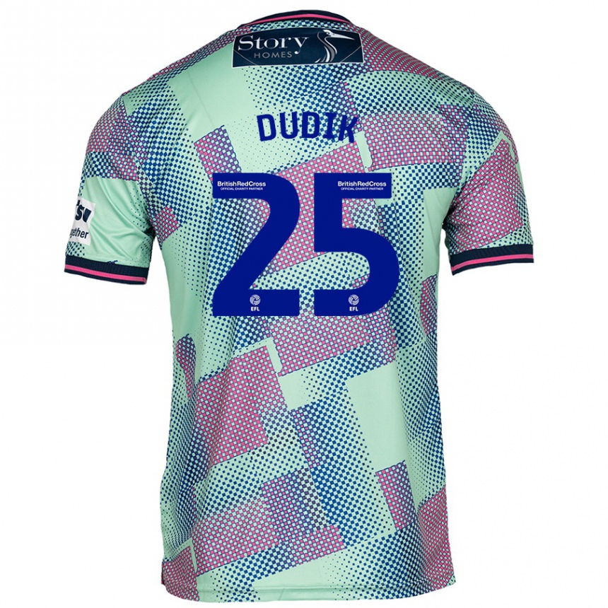 Kids Football Anton Dudik #25 Green Away Jersey 2024/25 T-Shirt Australia