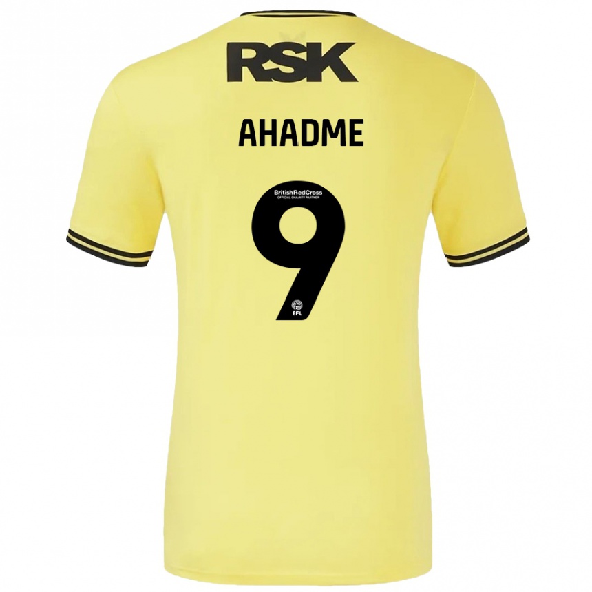 Kids Football Gassan Ahadme #9 Yellow Black Away Jersey 2024/25 T-Shirt Australia