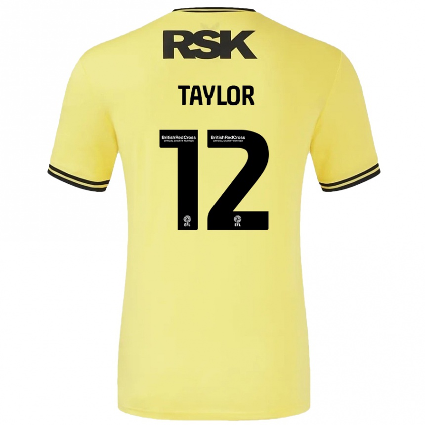 Kids Football Terry Taylor #12 Yellow Black Away Jersey 2024/25 T-Shirt Australia