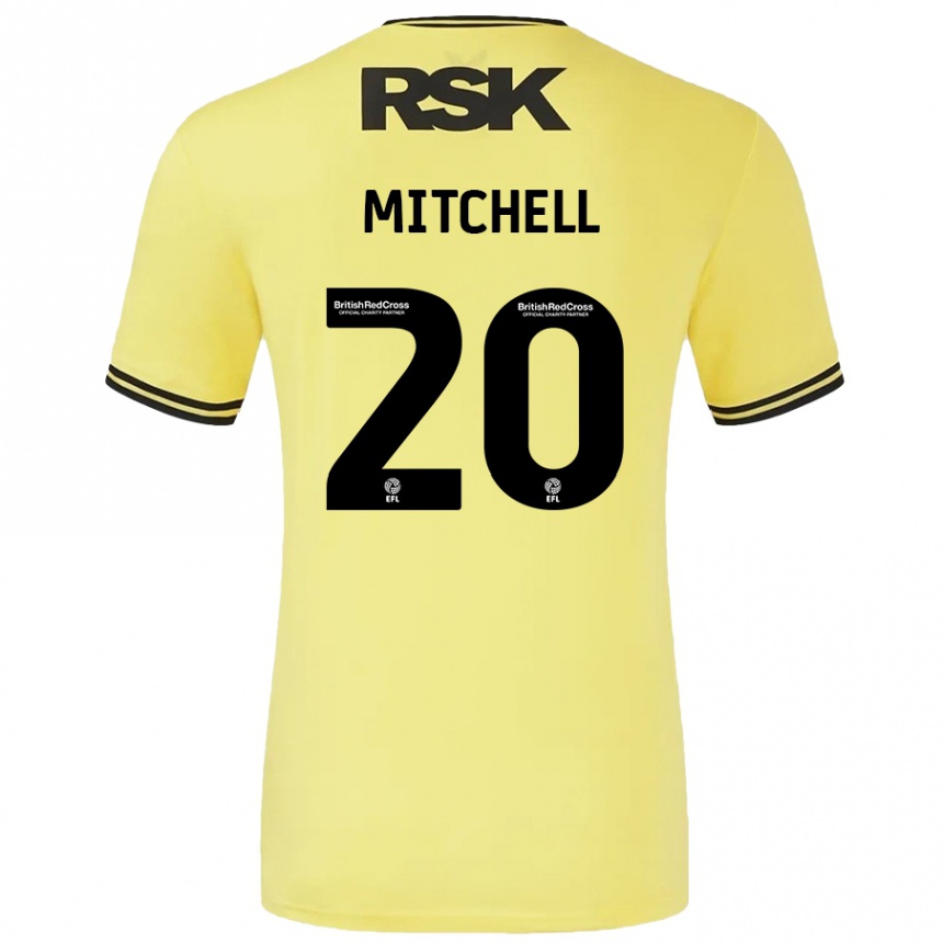 Kids Football Zach Mitchell #20 Yellow Black Away Jersey 2024/25 T-Shirt Australia