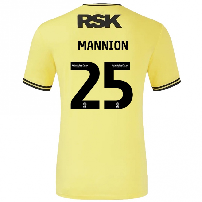 Kids Football Will Mannion #25 Yellow Black Away Jersey 2024/25 T-Shirt Australia