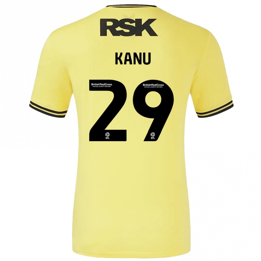 Kids Football Daniel Kanu #29 Yellow Black Away Jersey 2024/25 T-Shirt Australia