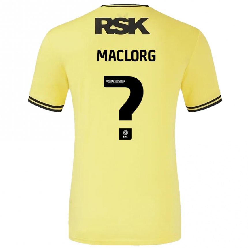 Kids Football Lennon Maclorg #0 Yellow Black Away Jersey 2024/25 T-Shirt Australia