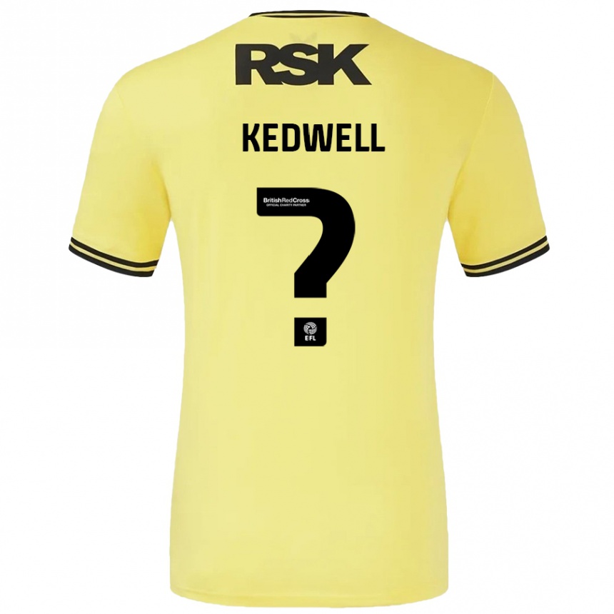 Kids Football Harvey Kedwell #0 Yellow Black Away Jersey 2024/25 T-Shirt Australia