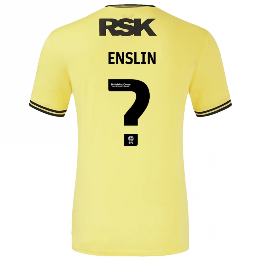 Kids Football Kai Enslin #0 Yellow Black Away Jersey 2024/25 T-Shirt Australia