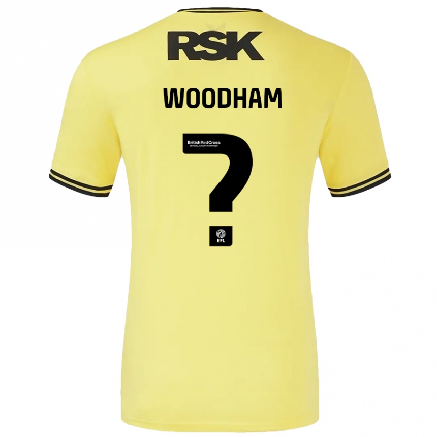 Kids Football Finley Woodham #0 Yellow Black Away Jersey 2024/25 T-Shirt Australia