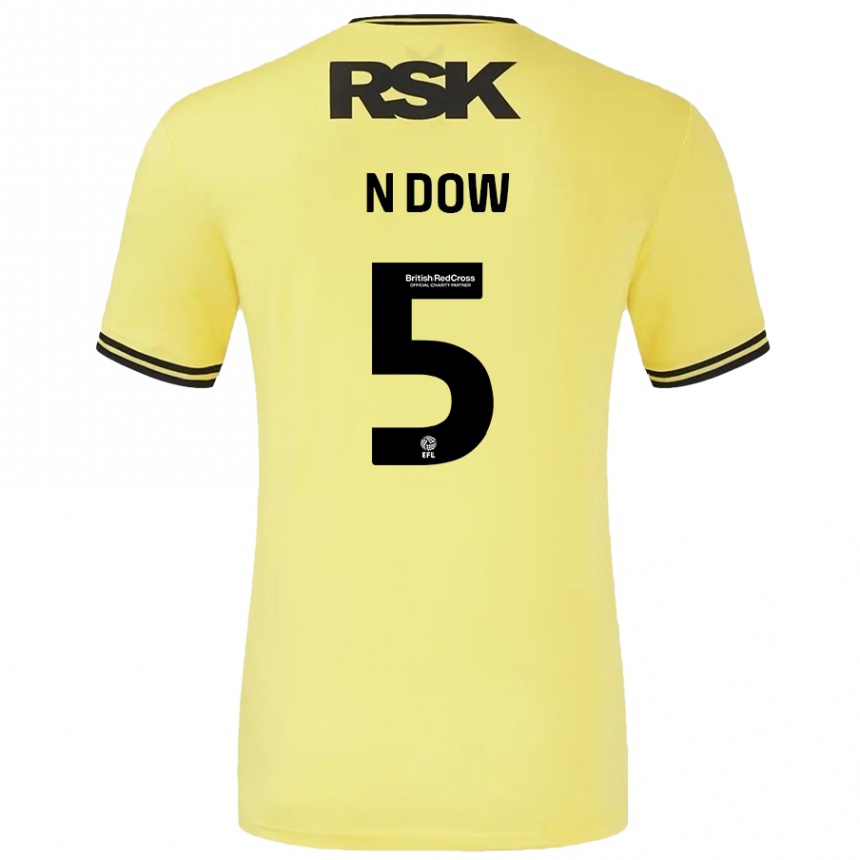 Kids Football Elisha N'dow #5 Yellow Black Away Jersey 2024/25 T-Shirt Australia