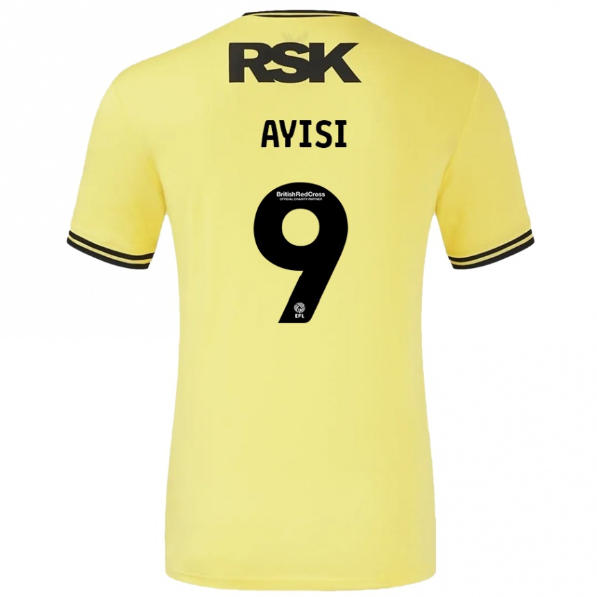 Kids Football Freda Ayisi #9 Yellow Black Away Jersey 2024/25 T-Shirt Australia