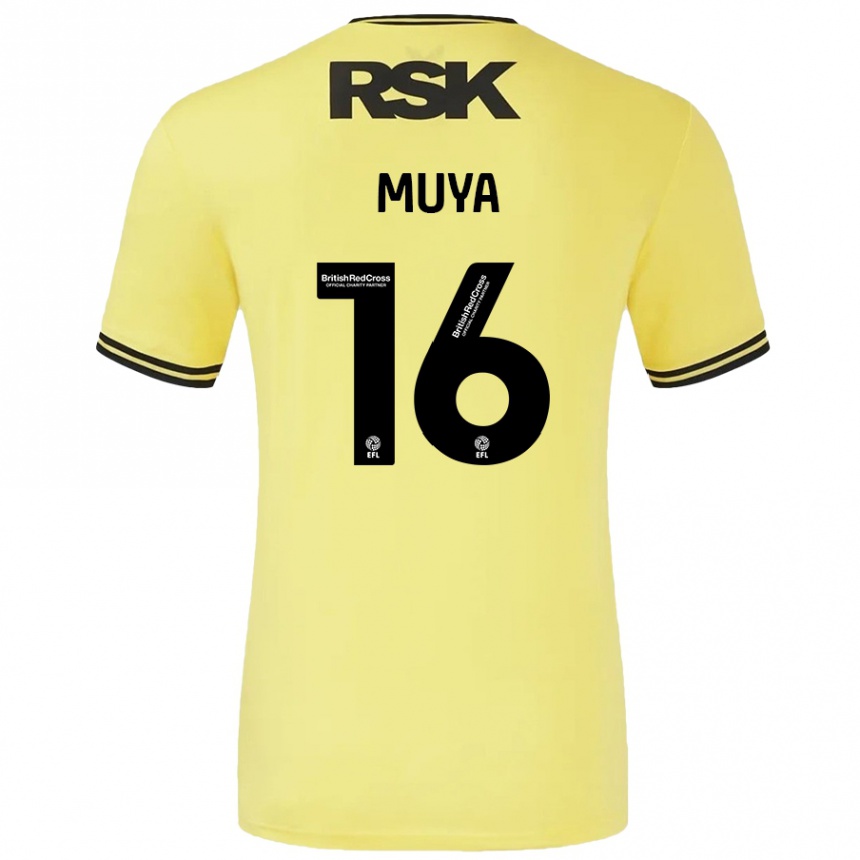 Kids Football Karin Muya #16 Yellow Black Away Jersey 2024/25 T-Shirt Australia