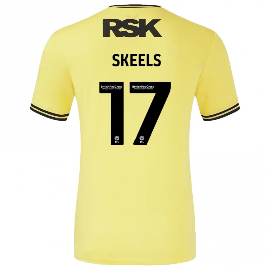 Kids Football Kiera Skeels #17 Yellow Black Away Jersey 2024/25 T-Shirt Australia