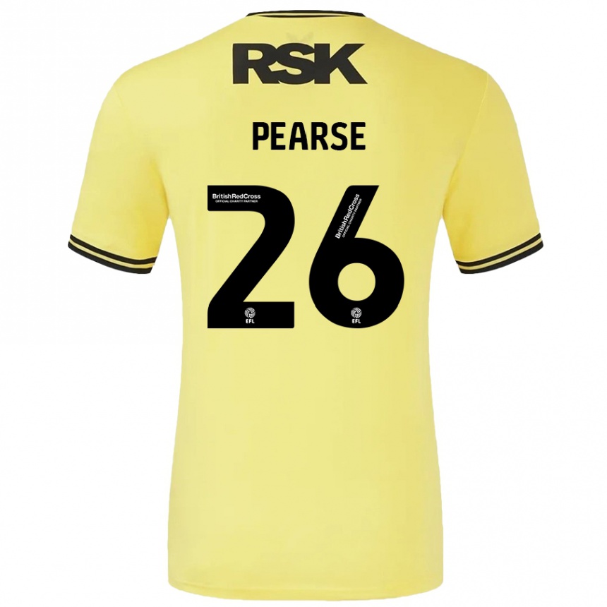 Kids Football Gracie Pearse #26 Yellow Black Away Jersey 2024/25 T-Shirt Australia