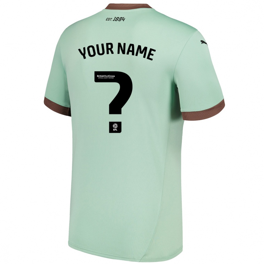 Kids Football Your Name #0 Pale Green Away Jersey 2024/25 T-Shirt Australia