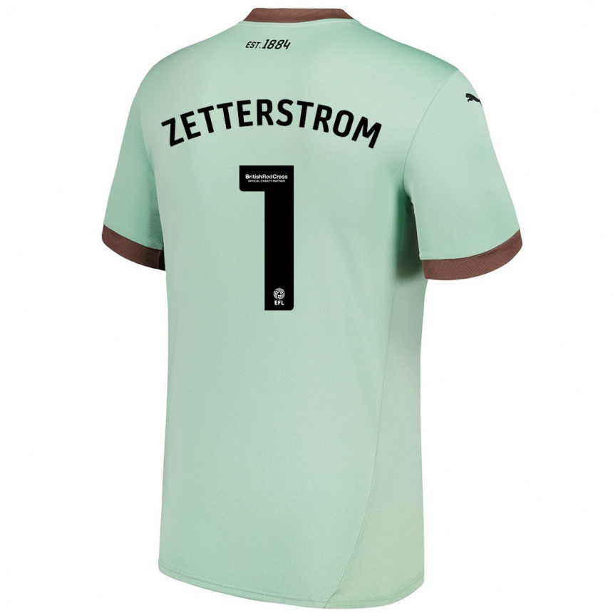 Kids Football Jacob Widell Zetterström #1 Pale Green Away Jersey 2024/25 T-Shirt Australia