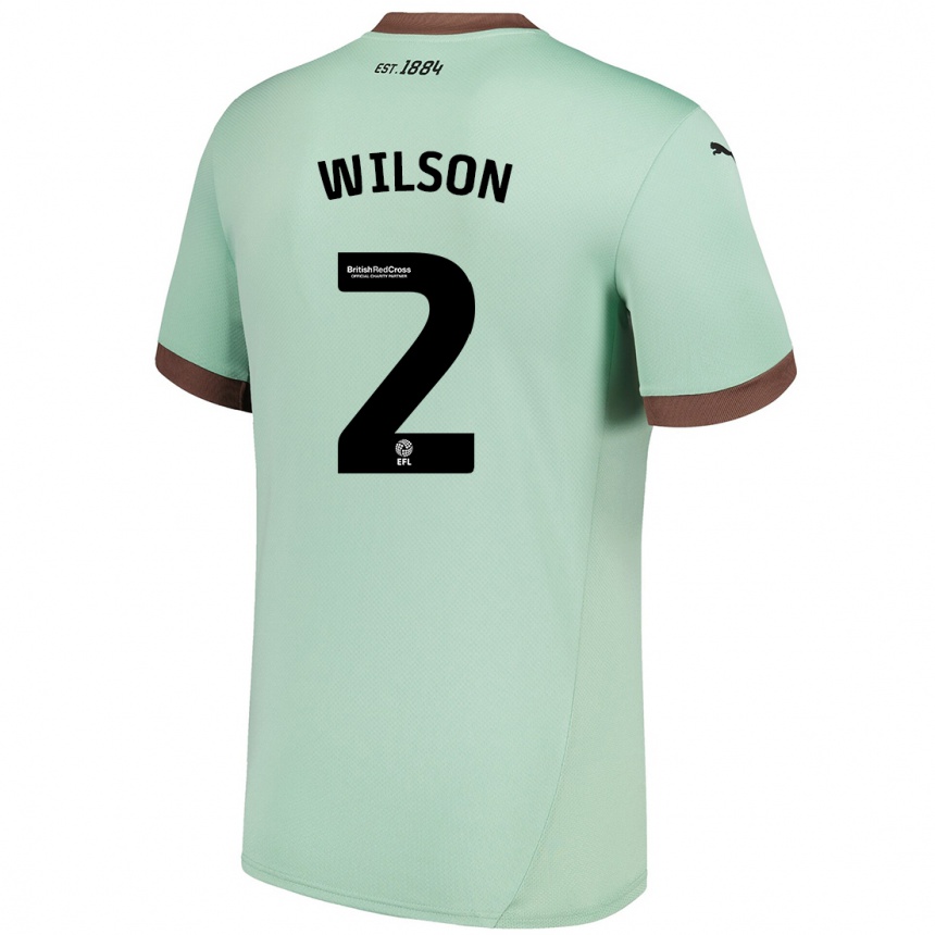 Kids Football Kane Wilson #2 Pale Green Away Jersey 2024/25 T-Shirt Australia