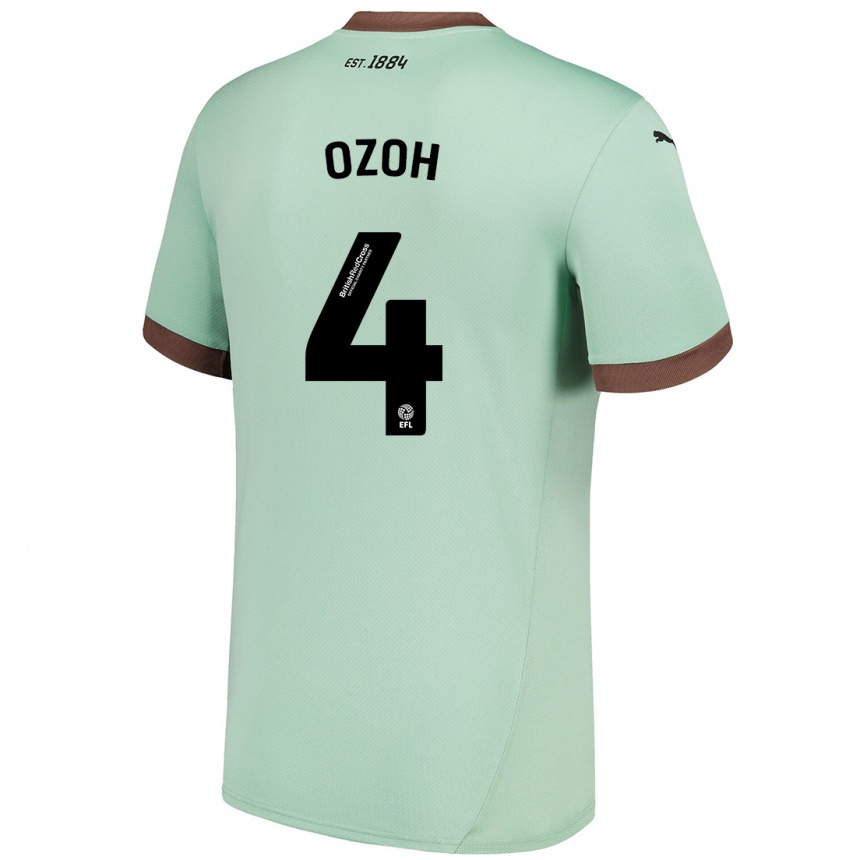 Kids Football David Ozoh #4 Pale Green Away Jersey 2024/25 T-Shirt Australia