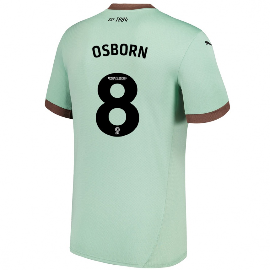 Kids Football Ben Osborn #8 Pale Green Away Jersey 2024/25 T-Shirt Australia