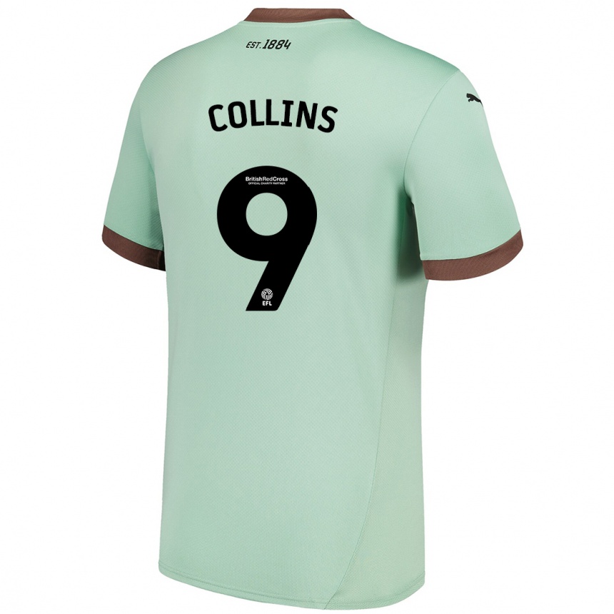 Kids Football James Collins #9 Pale Green Away Jersey 2024/25 T-Shirt Australia