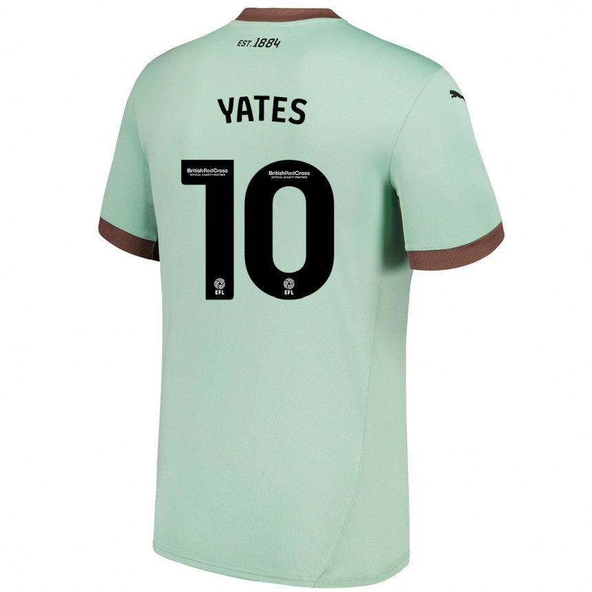 Kids Football Jerry Yates #10 Pale Green Away Jersey 2024/25 T-Shirt Australia