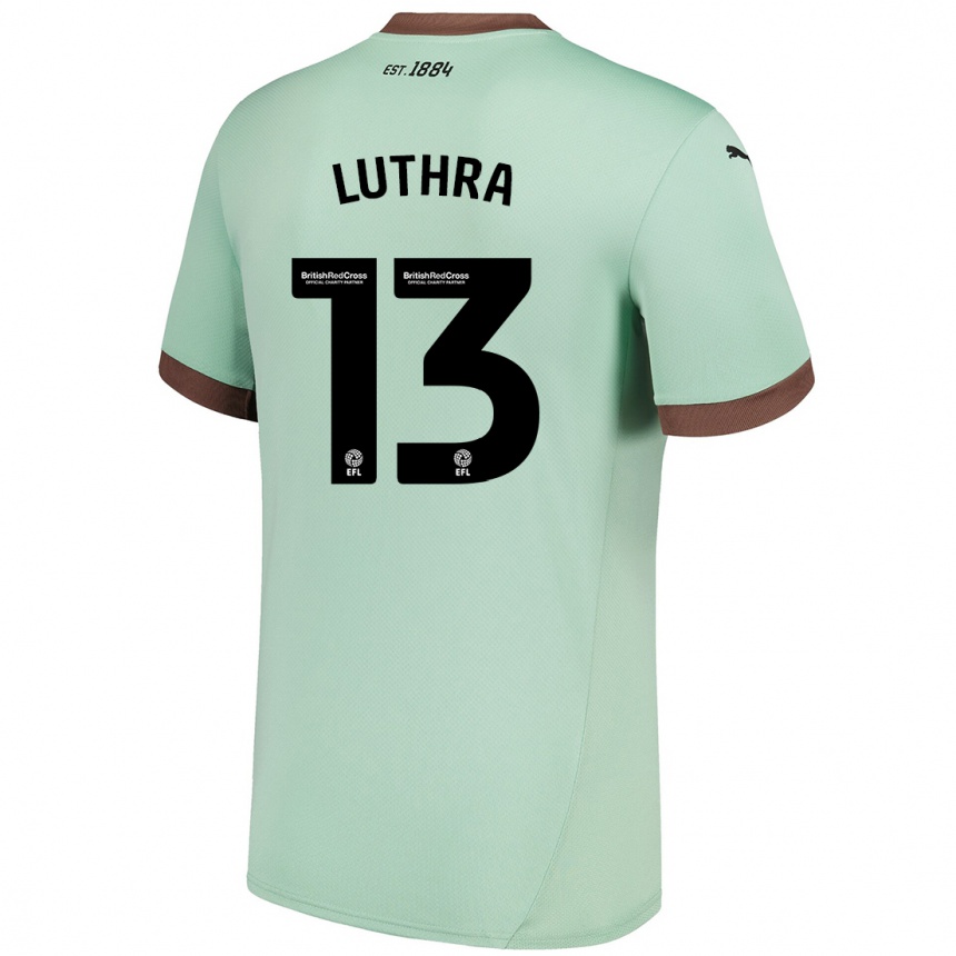 Kids Football Rohan Luthra #13 Pale Green Away Jersey 2024/25 T-Shirt Australia