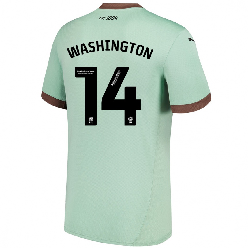 Kids Football Conor Washington #14 Pale Green Away Jersey 2024/25 T-Shirt Australia