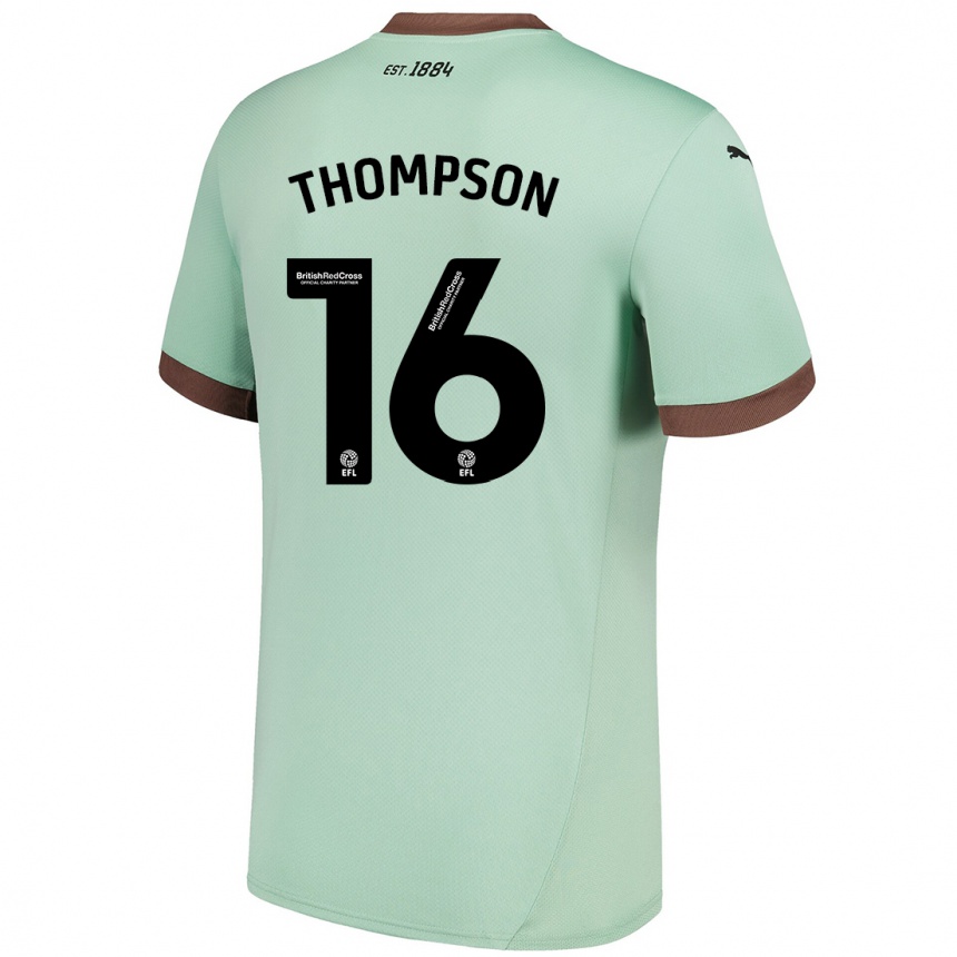 Kids Football Liam Thompson #16 Pale Green Away Jersey 2024/25 T-Shirt Australia