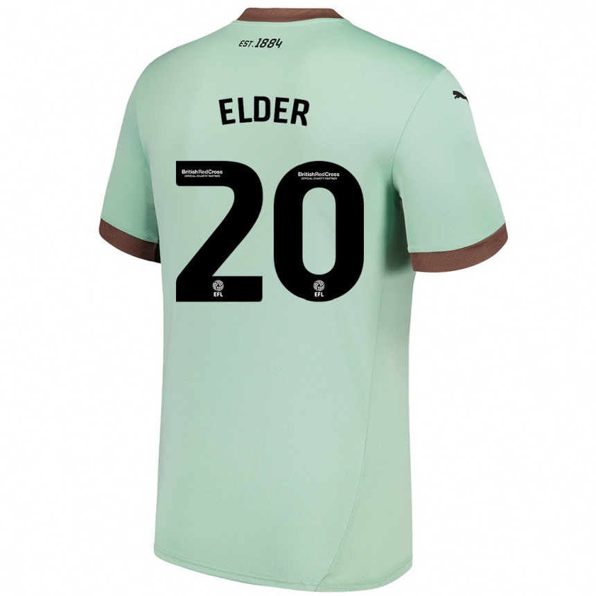 Kids Football Callum Elder #20 Pale Green Away Jersey 2024/25 T-Shirt Australia