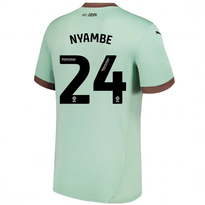 Kids Football Ryan Nyambe #24 Pale Green Away Jersey 2024/25 T-Shirt Australia