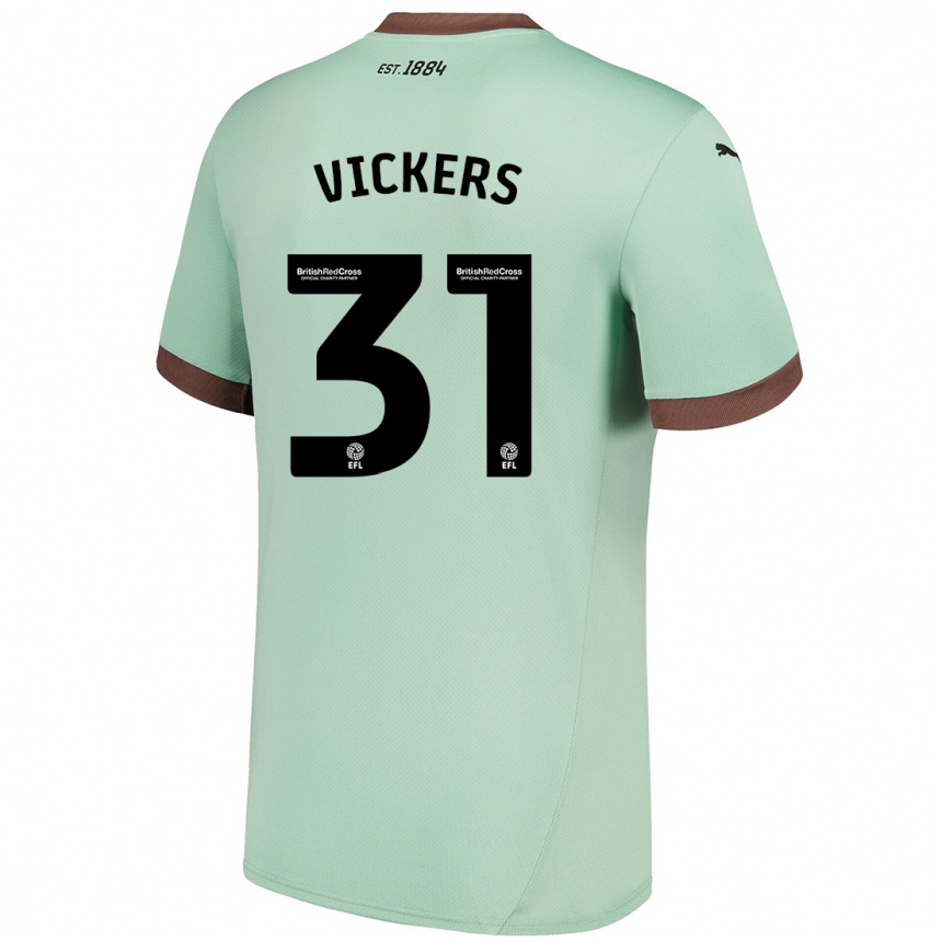 Kids Football Josh Vickers #31 Pale Green Away Jersey 2024/25 T-Shirt Australia