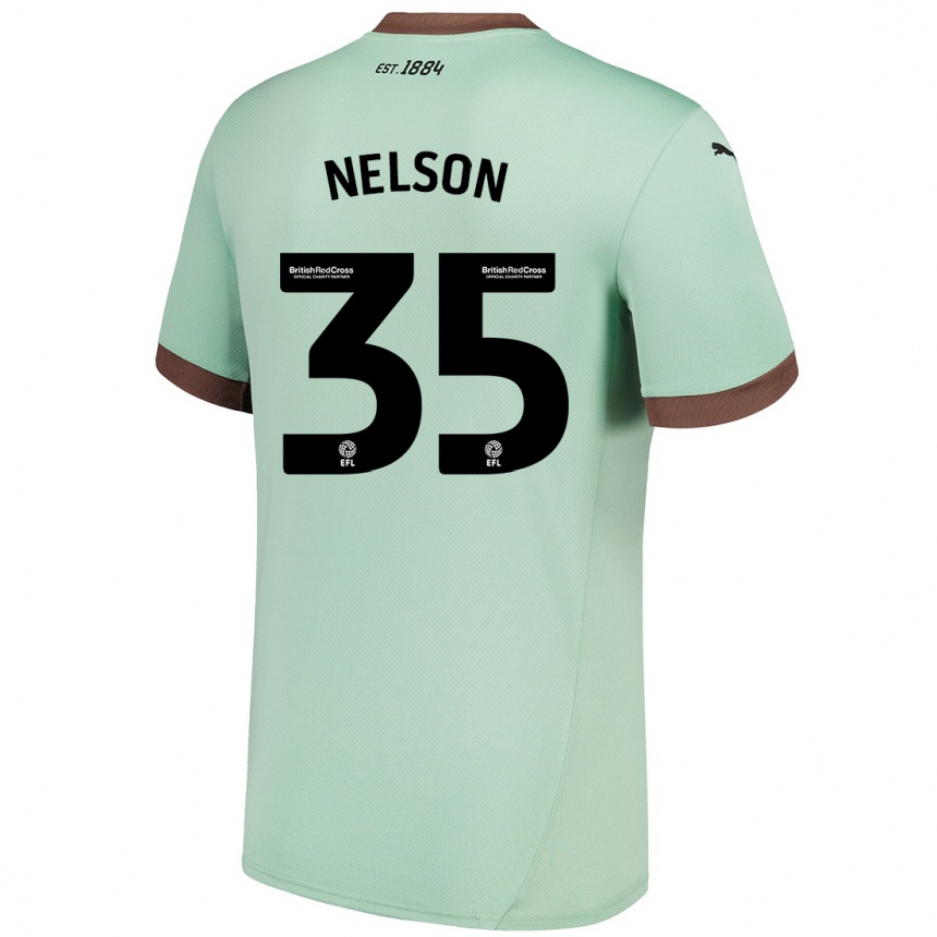 Kids Football Curtis Nelson #35 Pale Green Away Jersey 2024/25 T-Shirt Australia