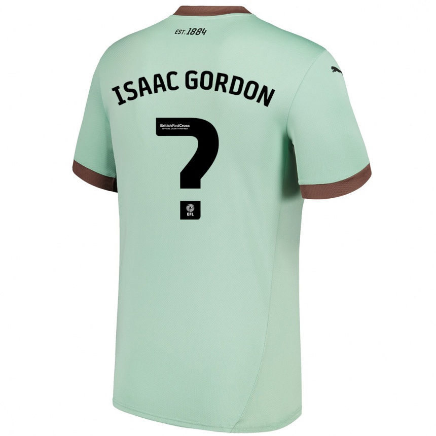 Kids Football Isaac Gordon #0 Pale Green Away Jersey 2024/25 T-Shirt Australia