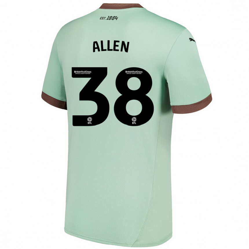 Kids Football Cruz Allen #38 Pale Green Away Jersey 2024/25 T-Shirt Australia