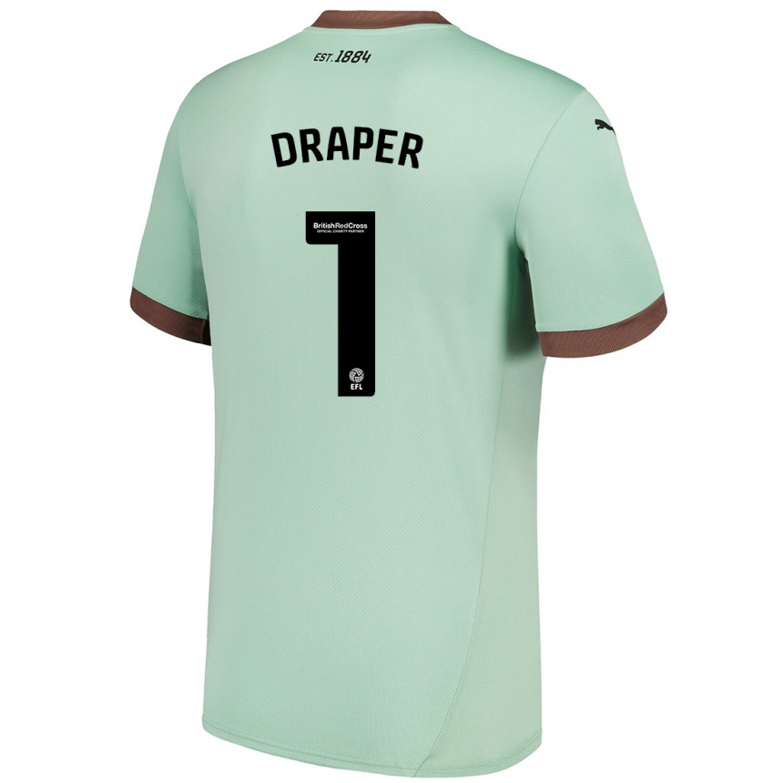 Kids Football Anna Draper #1 Pale Green Away Jersey 2024/25 T-Shirt Australia